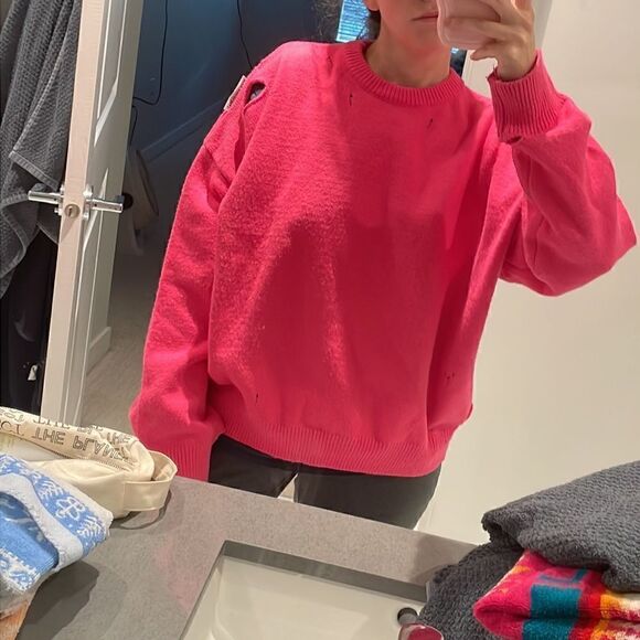 Ann Andelman Pink Knit Distressed Sweater - Picture 10 of 13